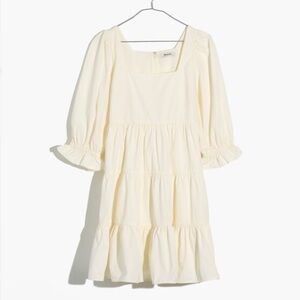 Madewell Cream Long Sleeve Dress